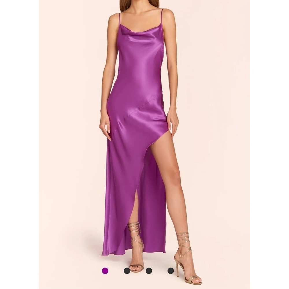 Amanda Uprichard Ansonia Silk Maxi Dress Women S Freesia Slip Y2K Glamour